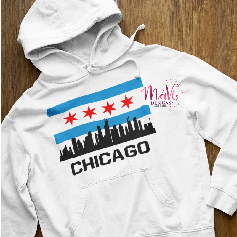 Chicago Flag Pullover Hoodie